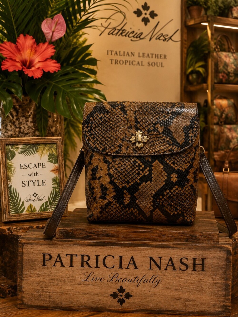 Patricia Nash *RARE Python Print Careri Bag - NWT